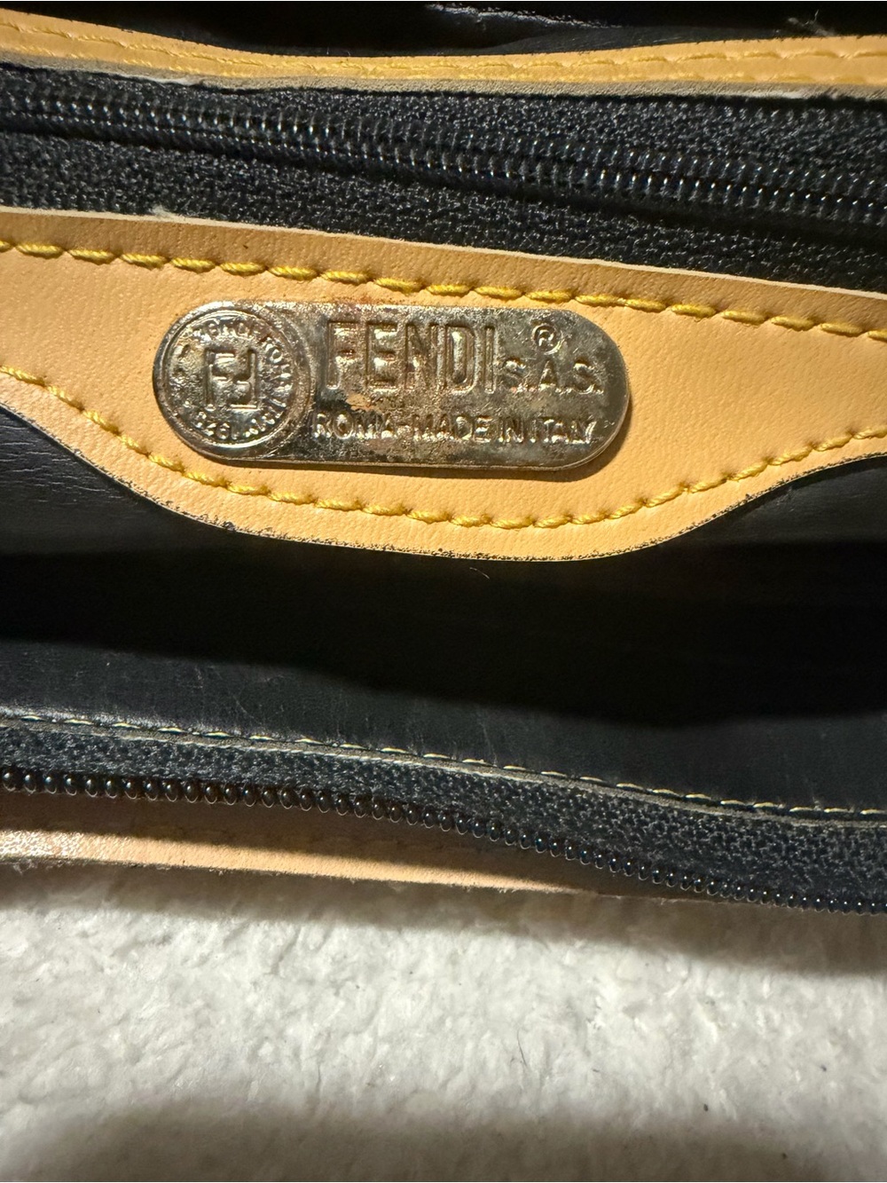 Fendi Black and tan crossbody bag